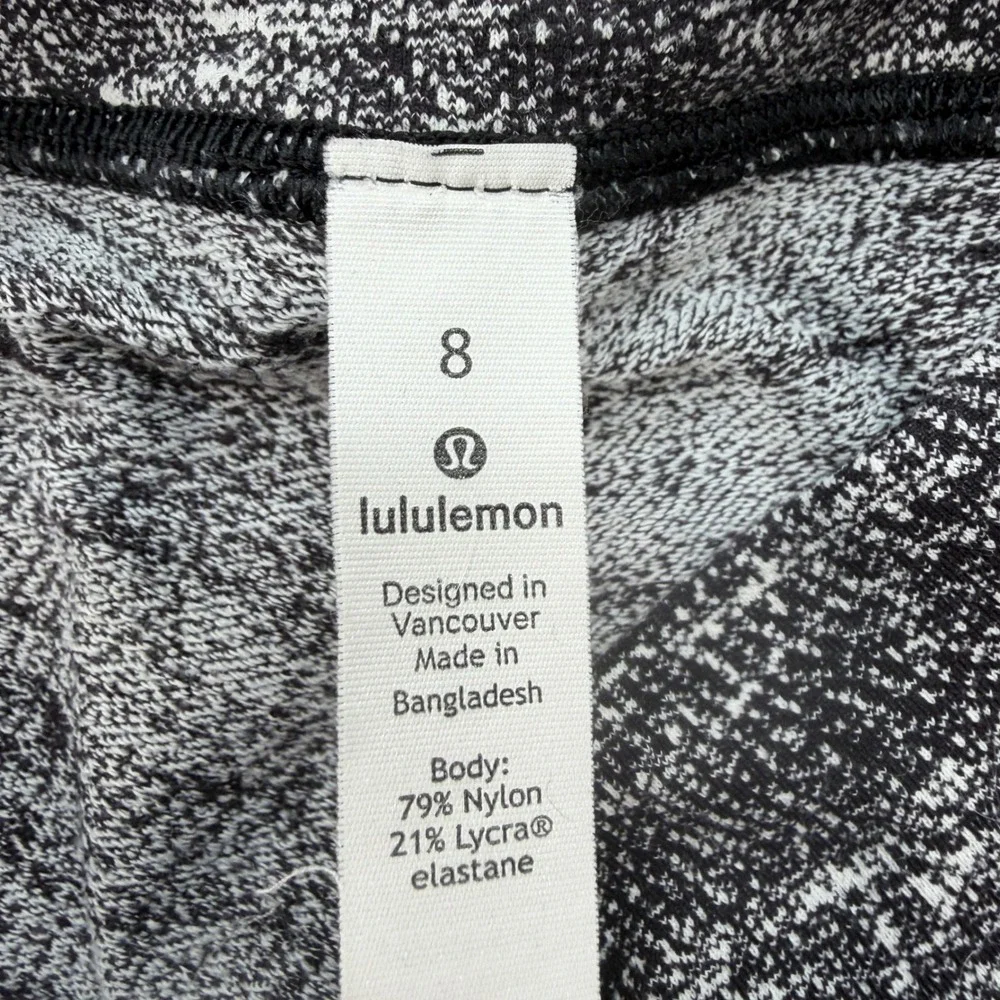 Lululemon Align Crop Leggings Women's Size 8 Space Dye High Rise Black Gray